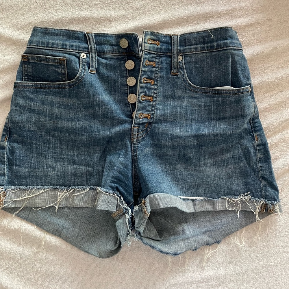 Madewell vintage wash high rise jean denim shorts 26